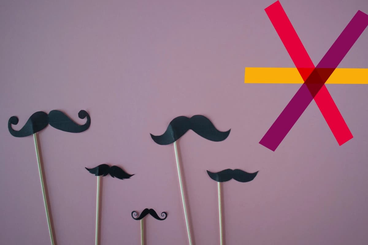 moustaches on sticks